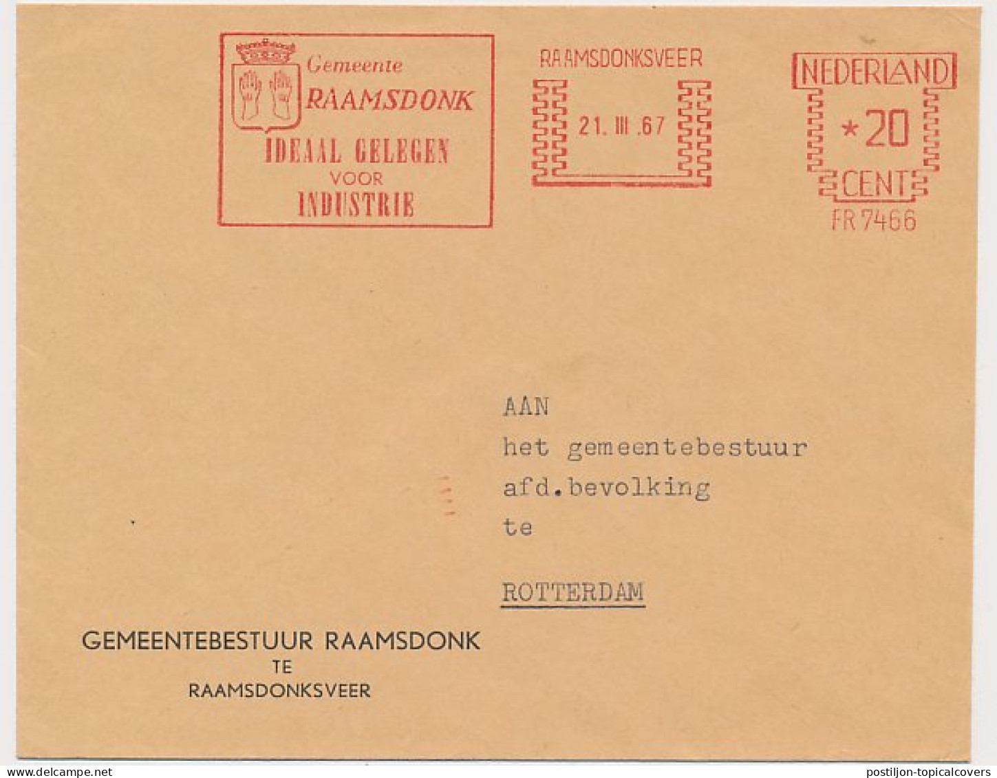 Meter Cover Netherlands 1967 Gloves - Municipal Coat Of Arms Raamsdonksveer - Costumes