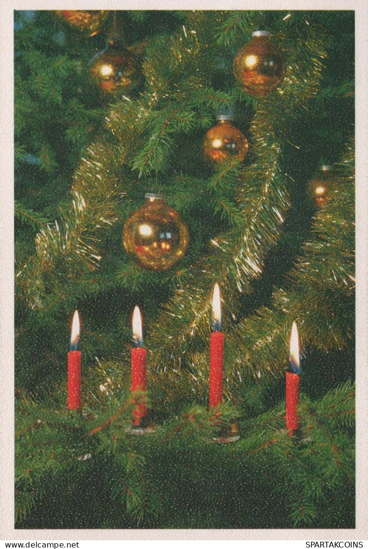 Neujahr Weihnachten KERZE Vintage Ansichtskarte Postkarte CPSM #PBN633.DE - Nieuwjaar