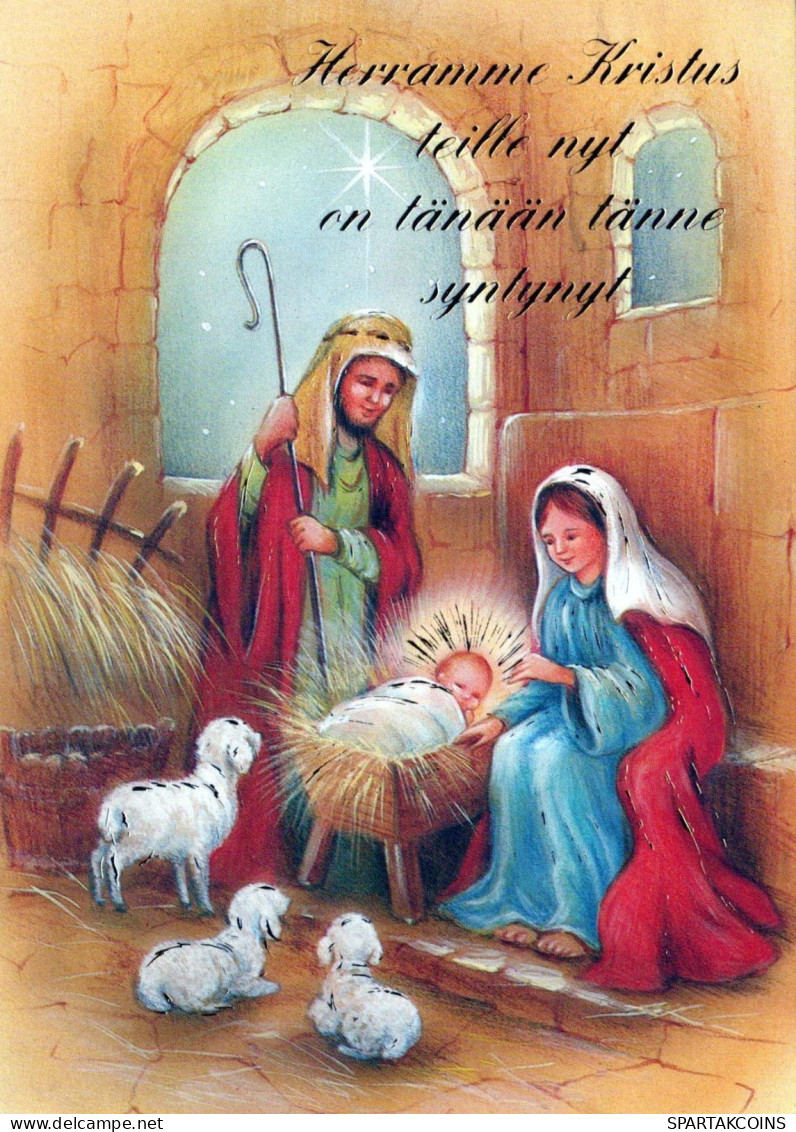 Jungfrau Maria Madonna Jesuskind Weihnachten Religion Vintage Ansichtskarte Postkarte CPSM #PBB728.DE - Vierge Marie & Madones