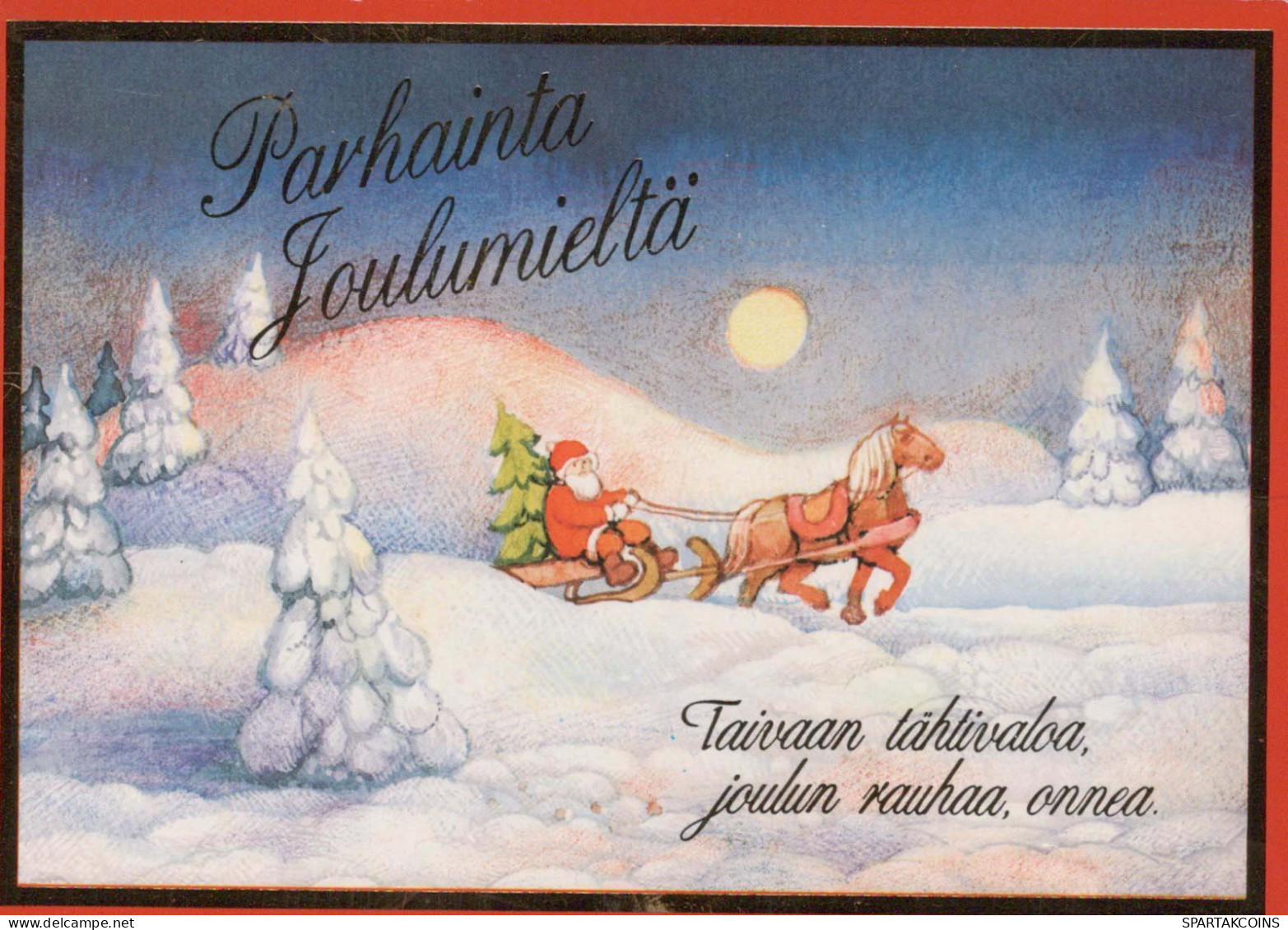 WEIHNACHTSMANN SANTA CLAUS Neujahr Weihnachten PFERD Vintage Ansichtskarte Postkarte CPSM #PBB141.DE - Santa Claus