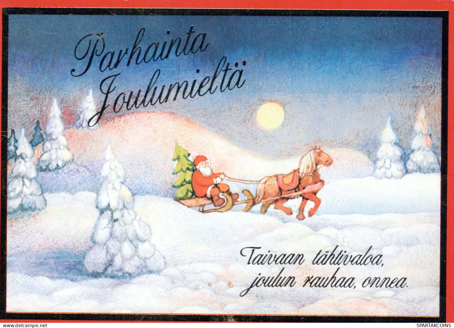 WEIHNACHTSMANN SANTA CLAUS Neujahr Weihnachten PFERD Vintage Ansichtskarte Postkarte CPSM #PBB141.DE - Santa Claus