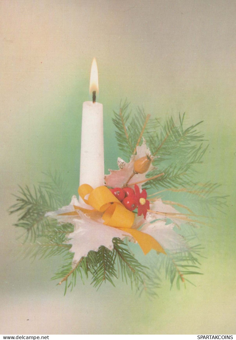 Neujahr Weihnachten KERZE Vintage Ansichtskarte Postkarte CPSM #PBA754.DE - Nouvel An