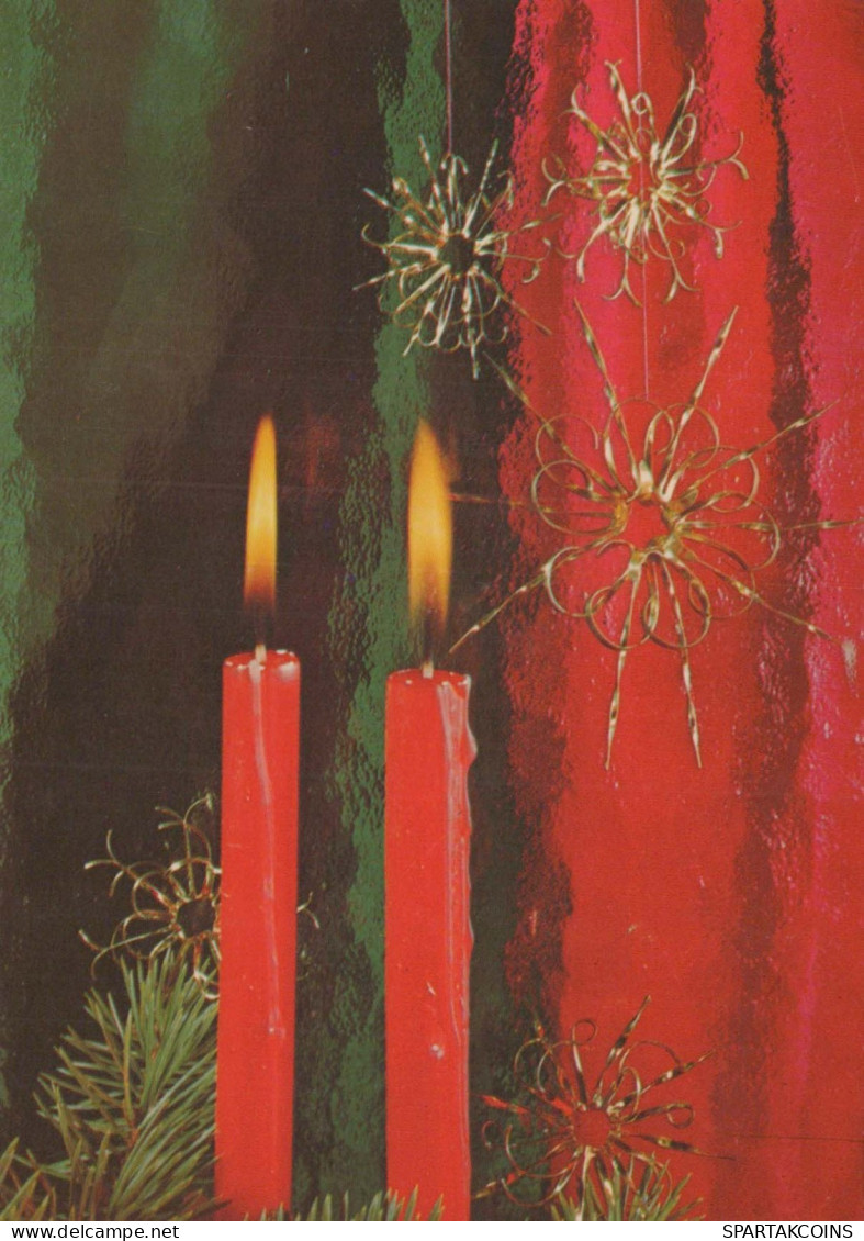 Neujahr Weihnachten KERZE Vintage Ansichtskarte Postkarte CPSM #PAZ497.DE - Nouvel An