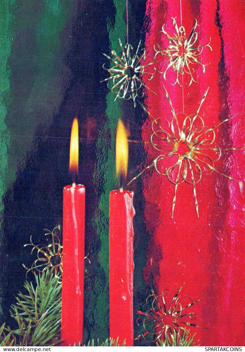 Neujahr Weihnachten KERZE Vintage Ansichtskarte Postkarte CPSM #PAZ497.DE - Nouvel An