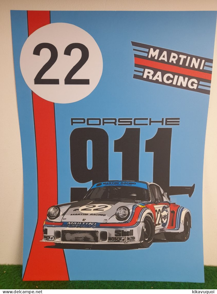 PORSCHE 911 MARTINI - AFFICHE POSTER - Voitures