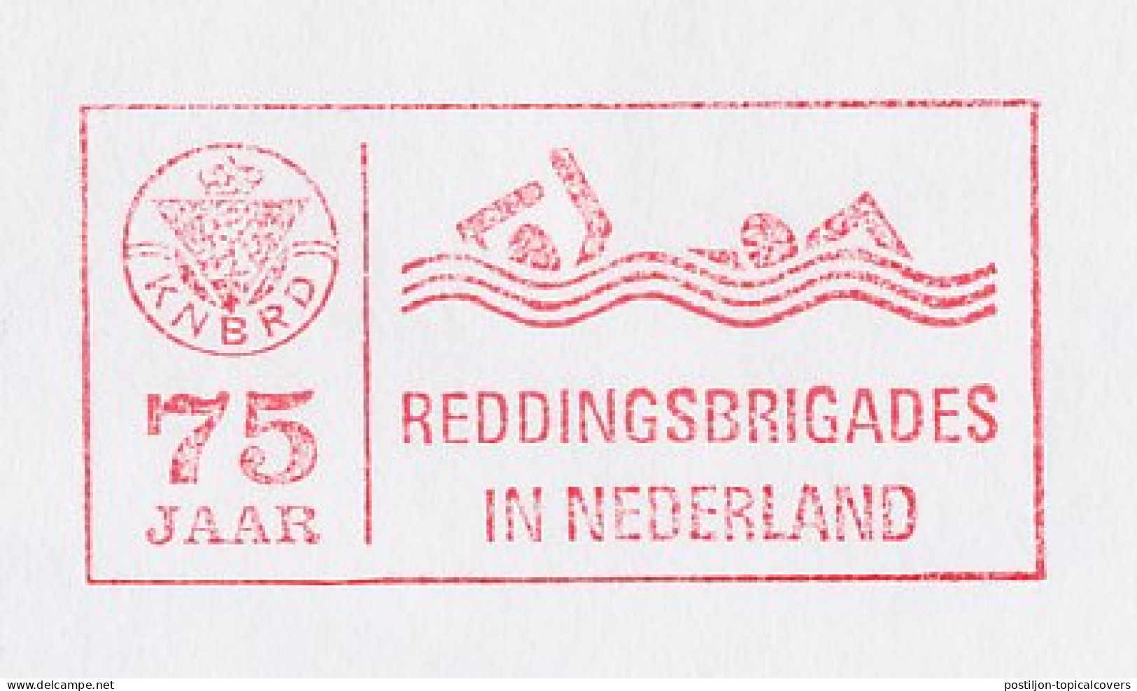 Meter Cover Netherlands 1992 75 Years Of Rescue Brigade - Haarlem - Other & Unclassified