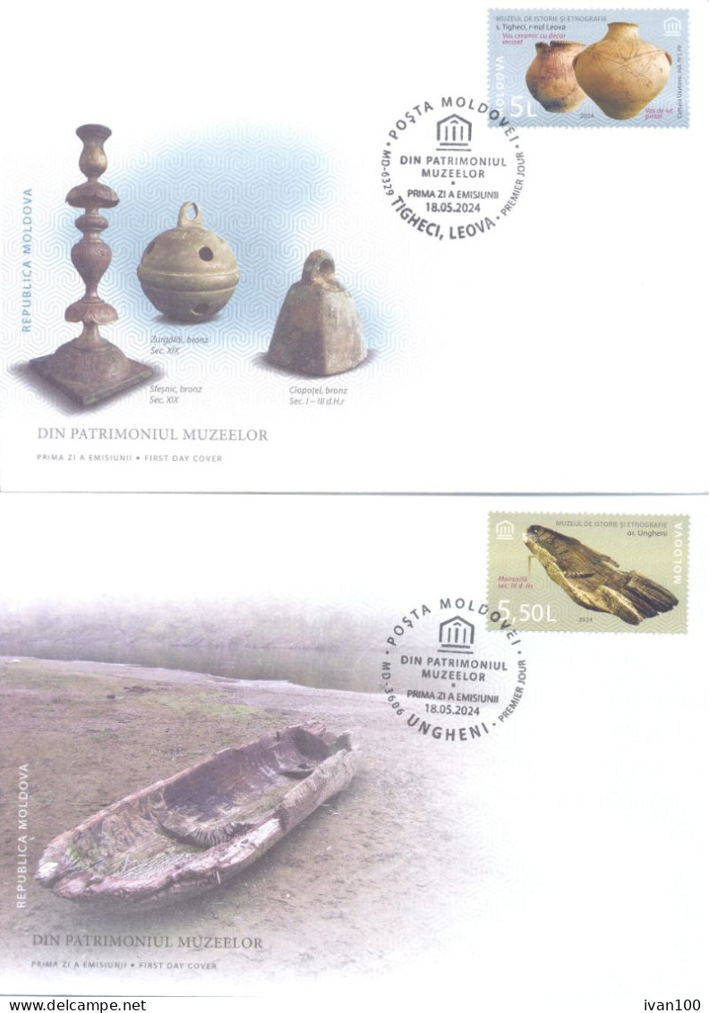 2024. Moldova,  Treasures From The Museums Patrimony,  2 FDC With  Stamps, Mint/** - Moldawien (Moldau)