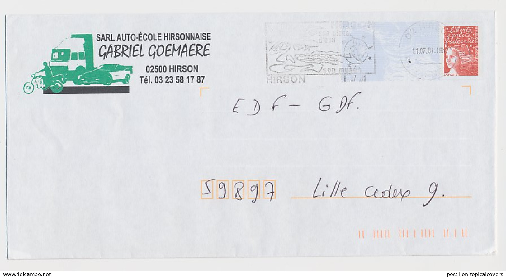 Postal Stationery / PAP France 2001 Motorcycle - Car - Truck - Motorräder