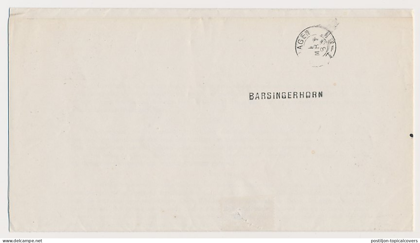 Dienst Drukwerk - Naamstempel Barsingerhorn 1883 - Covers & Documents