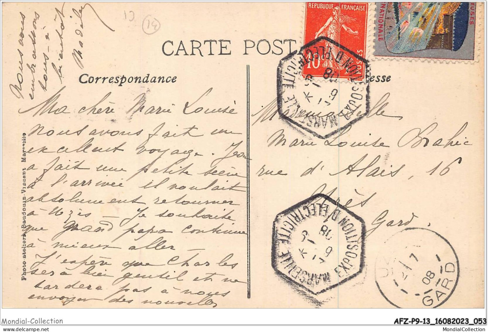 AFZP9-13-0709 - Exposition Internationale D'electricité - MARSEILLE - 1908 - Vue Générale - Côté Nord - Mostra Elettricità E Altre