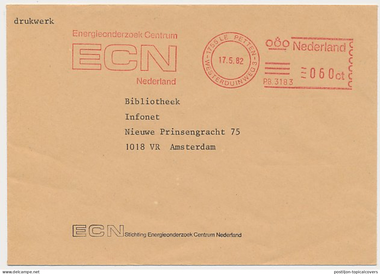 Meter Cover Netherlands 1982 ECN - Energy Research Center - Petten - Andere & Zonder Classificatie