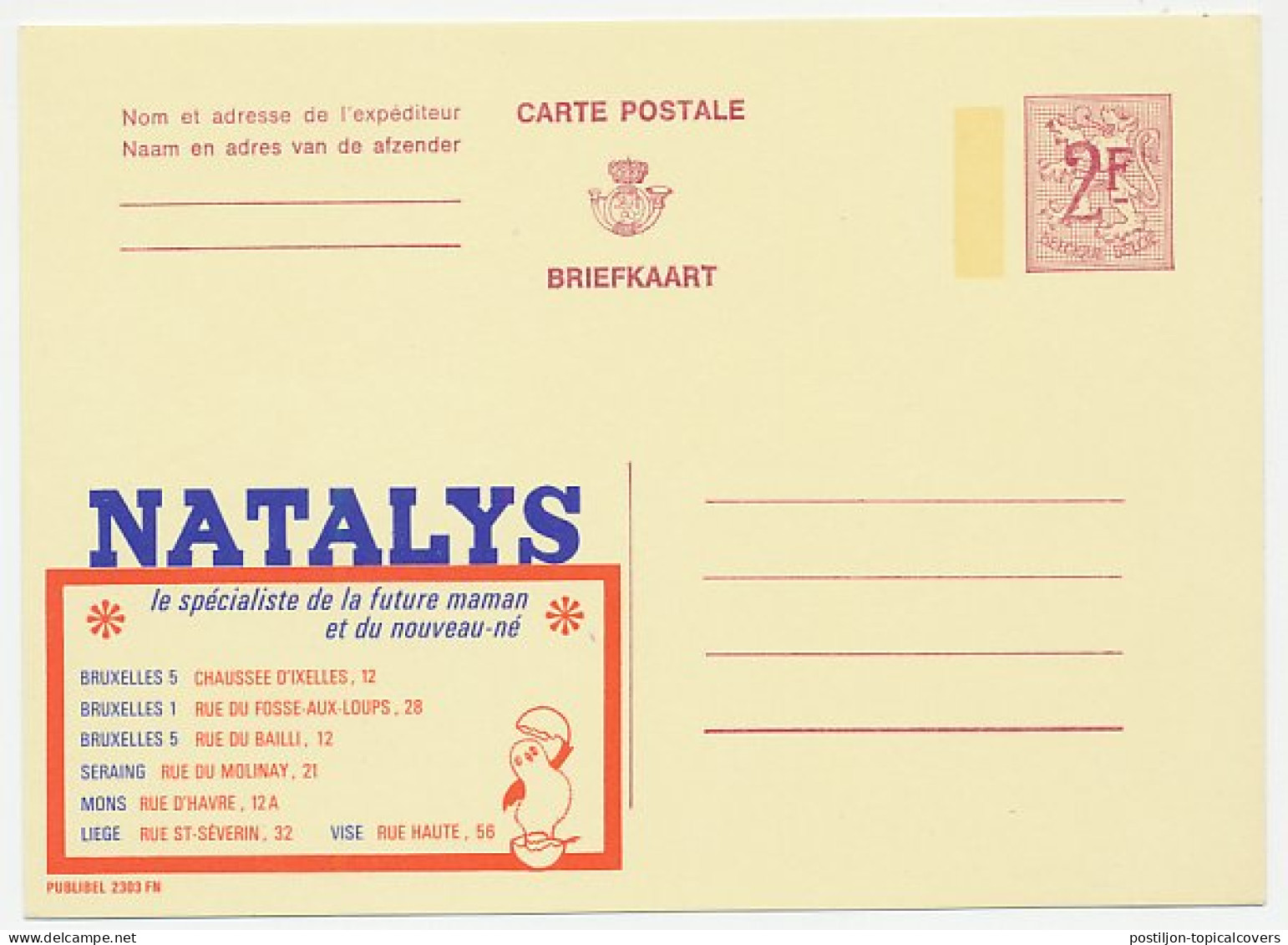 Publibel - Postal Stationery Belgium 1968 Bird - Chick - Broiler - Egg - Sonstige & Ohne Zuordnung