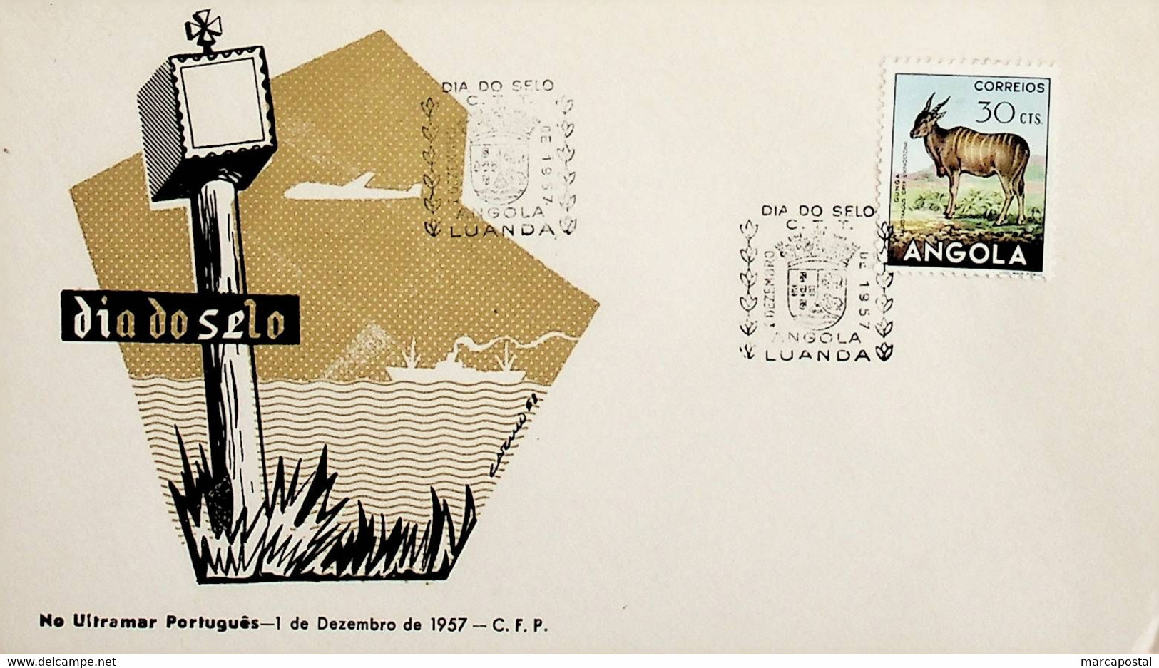 1957 Angola Dia Do Selo / Stamp Day - Tag Der Briefmarke