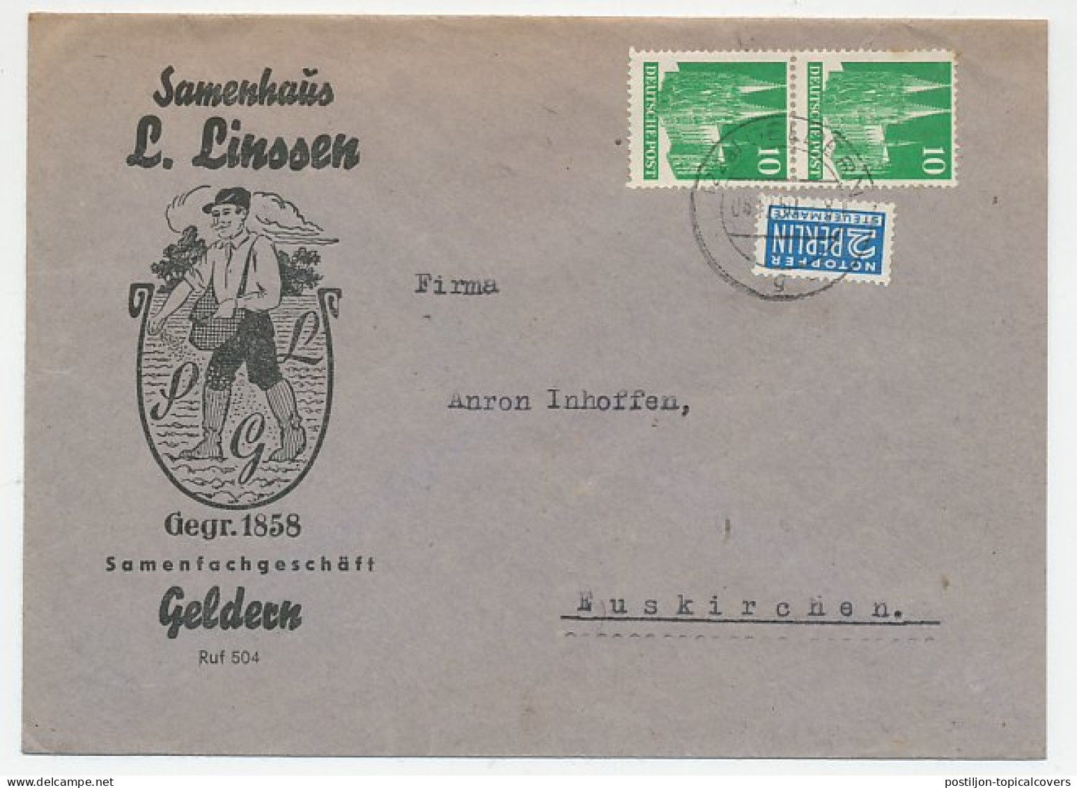 Illustrated Cover Deutsche Post / Germany 1950 Sower - Seed - Agricoltura