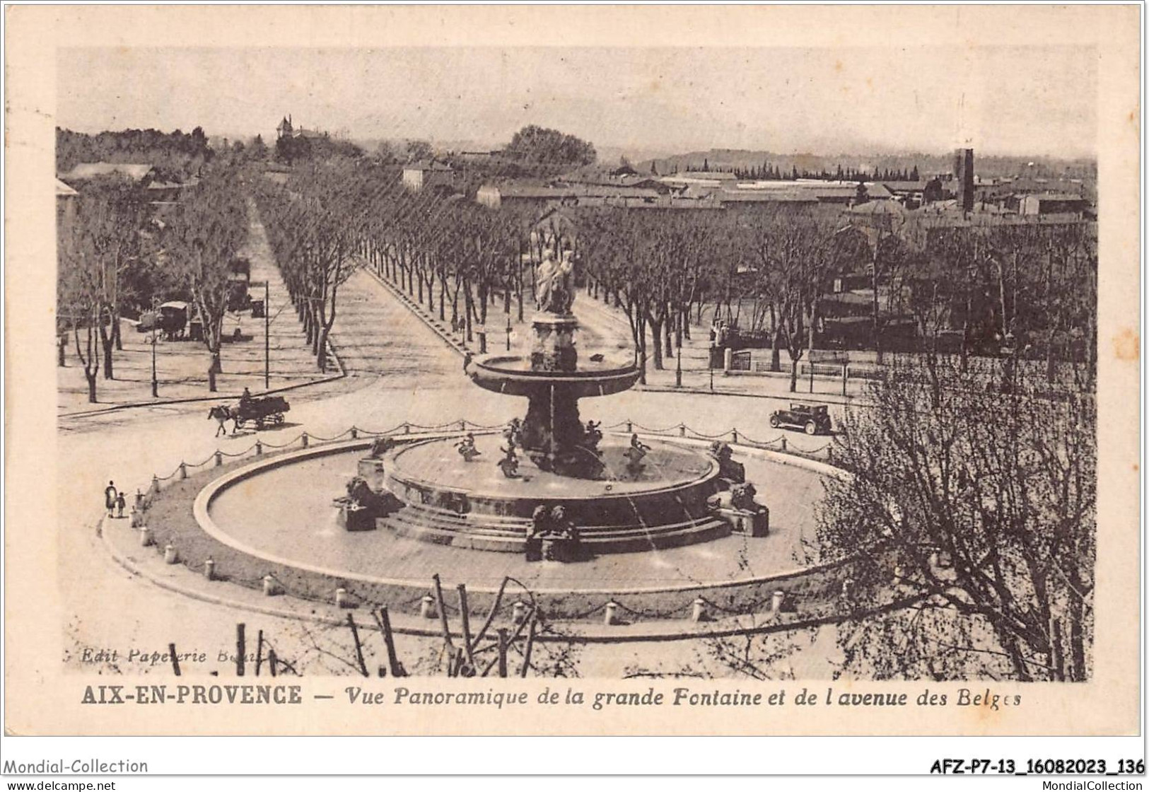 AFZP7-13-0583 - AIX-EN-PROVENCE - Vue Panoramique De La Grande Fontaine Et De L'avenue Des Belges - Aix En Provence