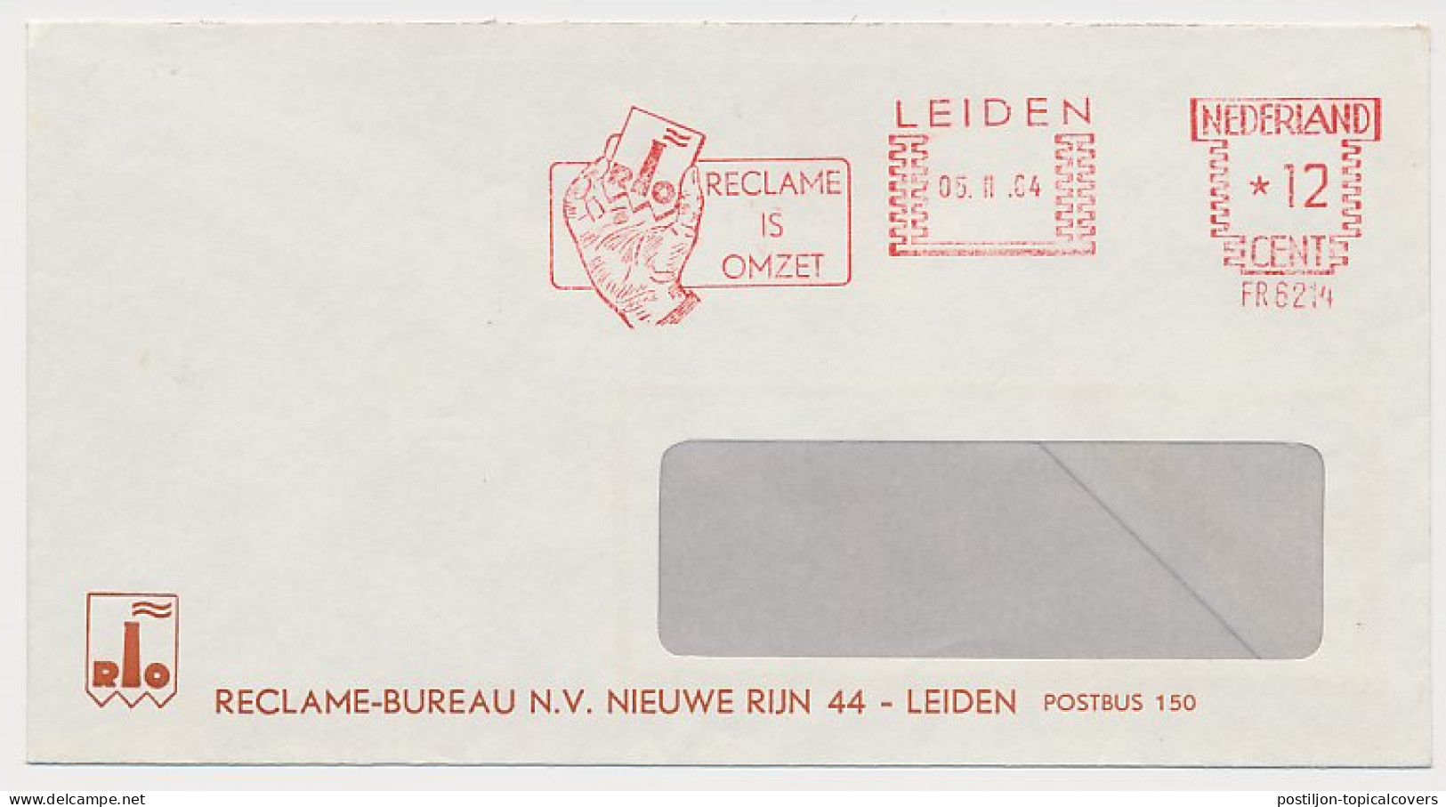 Meter Cover Netherlands 1964 Advertising Is Turnover - Leiden - Unclassified