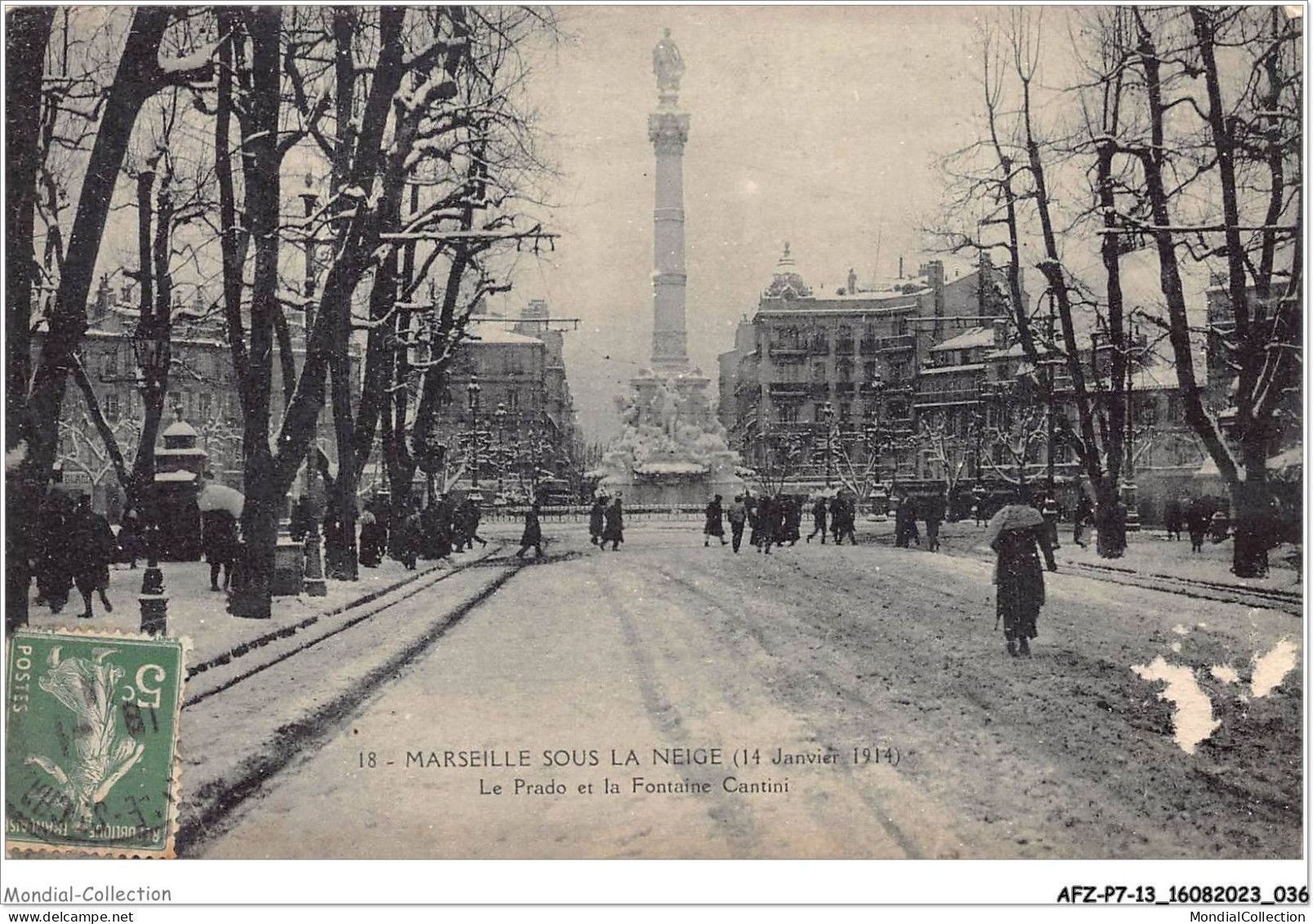 AFZP7-13-0533 - MARSEILLE - Sous La Neige - Le Prado Et La Fontaine Cantini - Castellane, Prado, Menpenti, Rouet