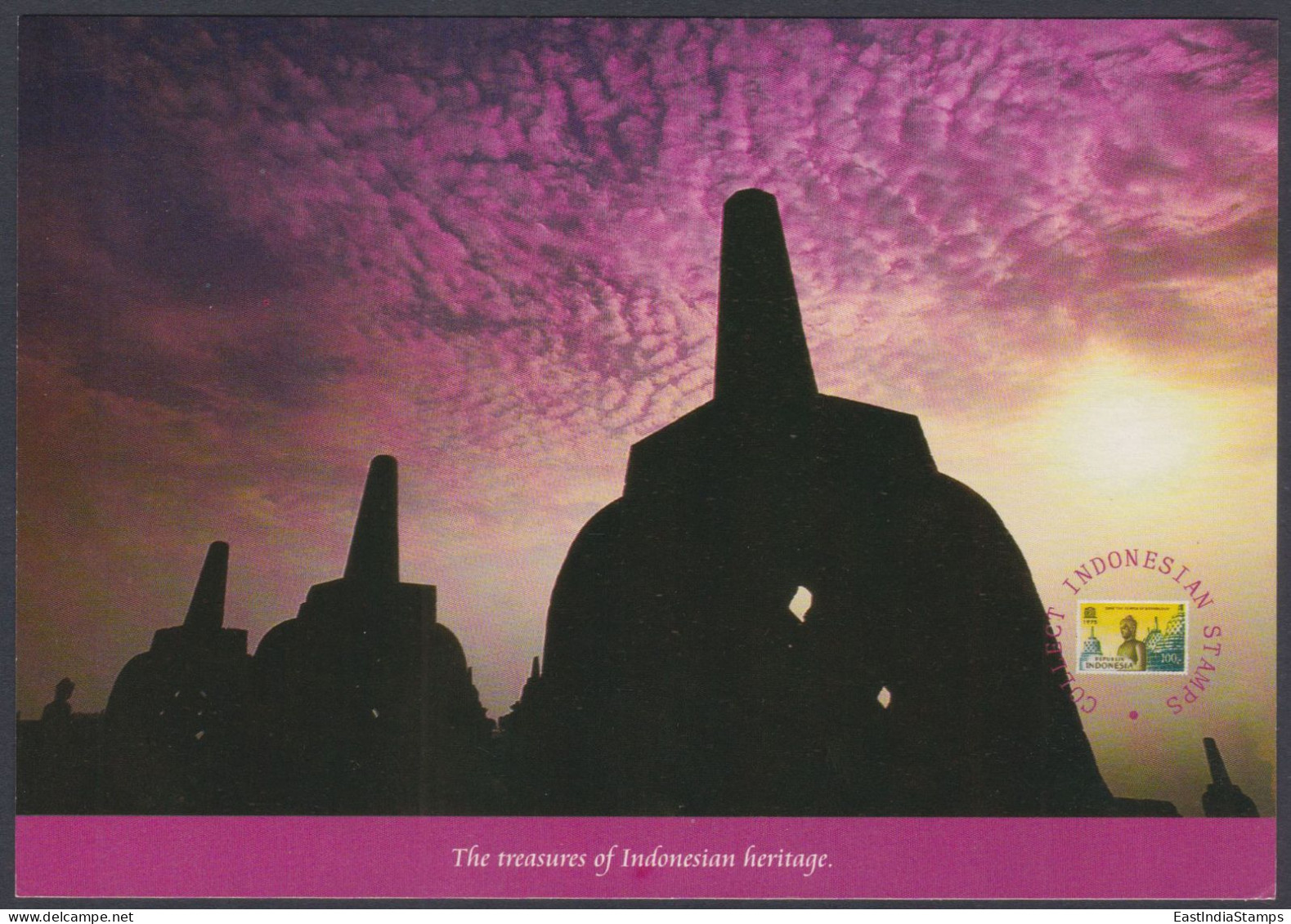 Indonesia 2000 Mint Postcard Borobudur Temple, Central Java, Buddhism, Buddhist, Religion, Ruins, Archaeology - Indonesia