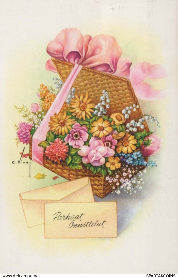 FIORI Vintage Cartolina CPSMPF #PKG063.IT - Fleurs