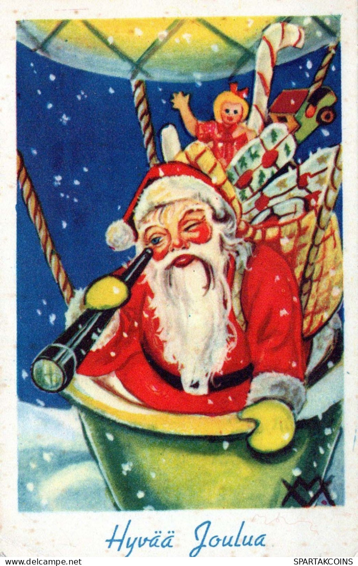 BABBO NATALE Buon Anno Natale Vintage Cartolina CPSMPF #PKG304.IT - Santa Claus