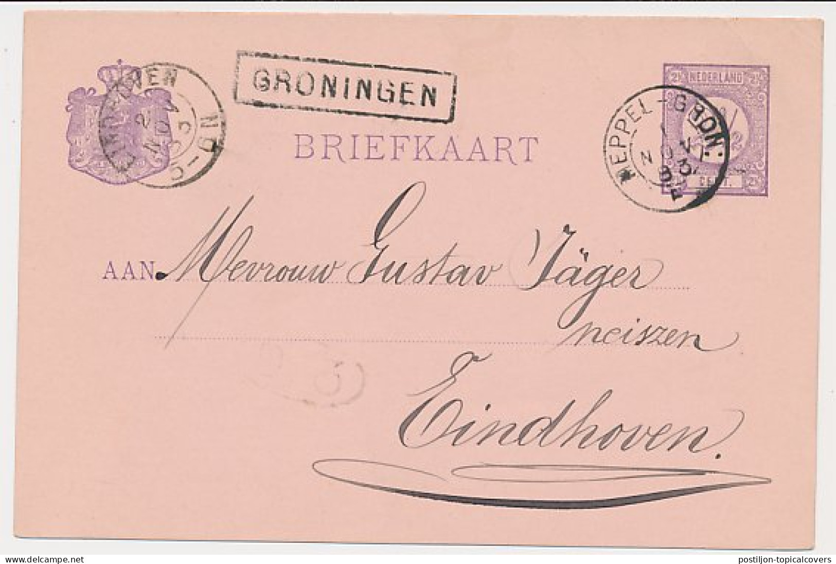 Trein Haltestempel Groningen 1883 - Covers & Documents