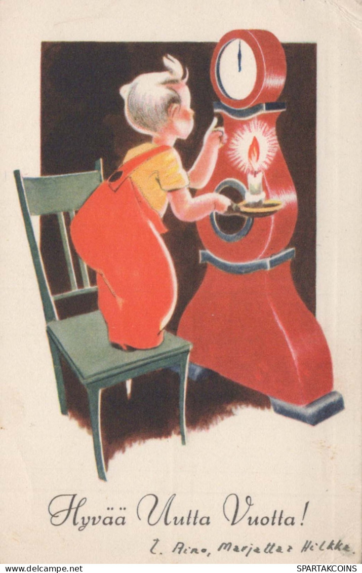 Buon Anno Natale BAMBINO Vintage Cartolina CPSMPF #PKD439.IT - Nouvel An