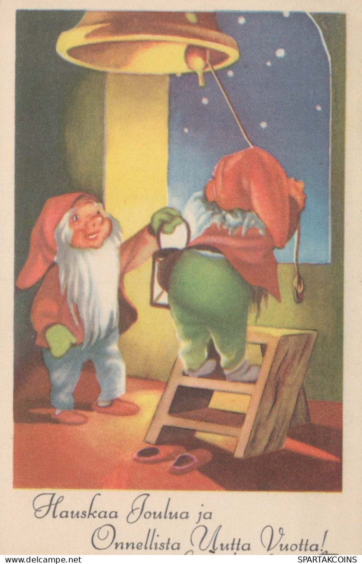 Buon Anno Natale GNOME Vintage Cartolina CPSMPF #PKD376.IT - Nouvel An