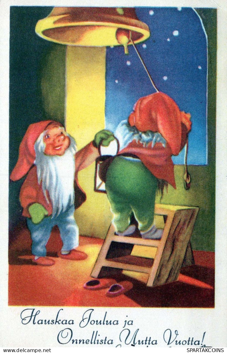 Buon Anno Natale GNOME Vintage Cartolina CPSMPF #PKD376.IT - Nouvel An