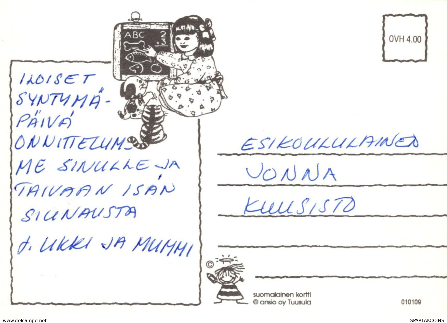 BUON COMPLEANNO 7 Años RAGAZZA BAMBINO Vintage Cartolina CPSM #PBU010.IT - Anniversaire