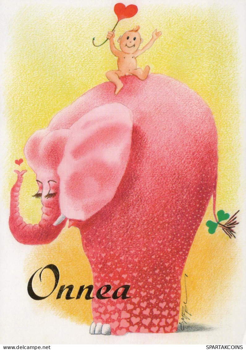 ELEFANTE Animale Vintage Cartolina CPSM #PBS750.IT - Olifanten