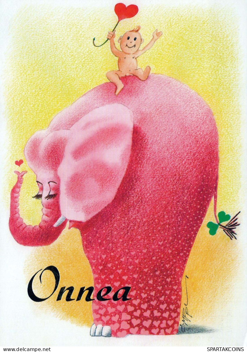 ELEFANTE Animale Vintage Cartolina CPSM #PBS750.IT - Olifanten