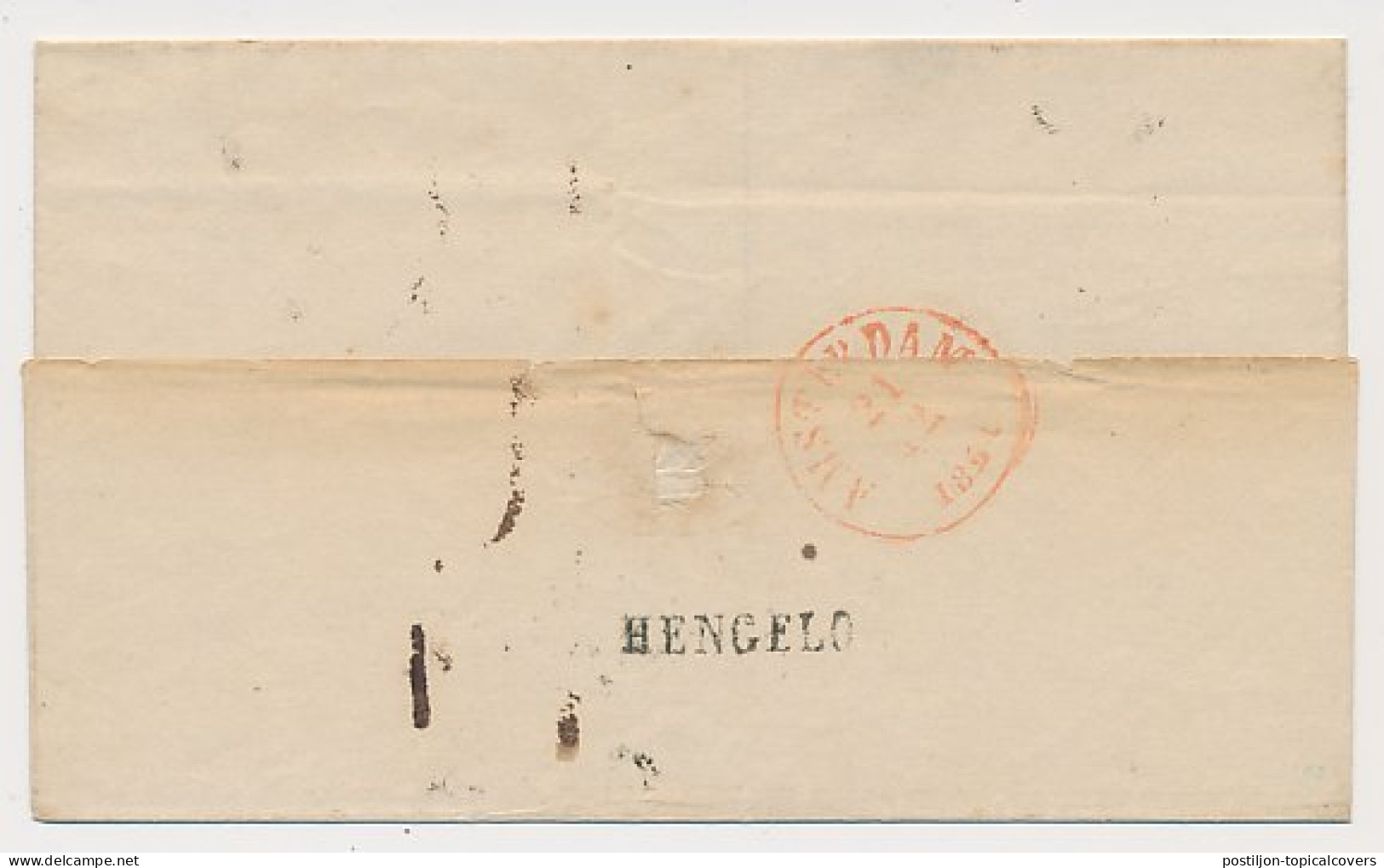 Hengelo - Goor - Amsterdam 1851 - Halve Cirkelstempel - ...-1852 Vorläufer