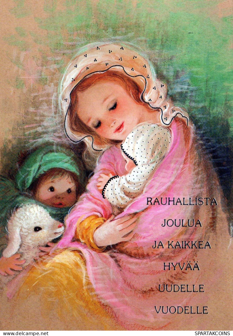 Vergine Maria Madonna Gesù Bambino Natale Religione Vintage Cartolina CPSM #PBP950.IT - Vierge Marie & Madones