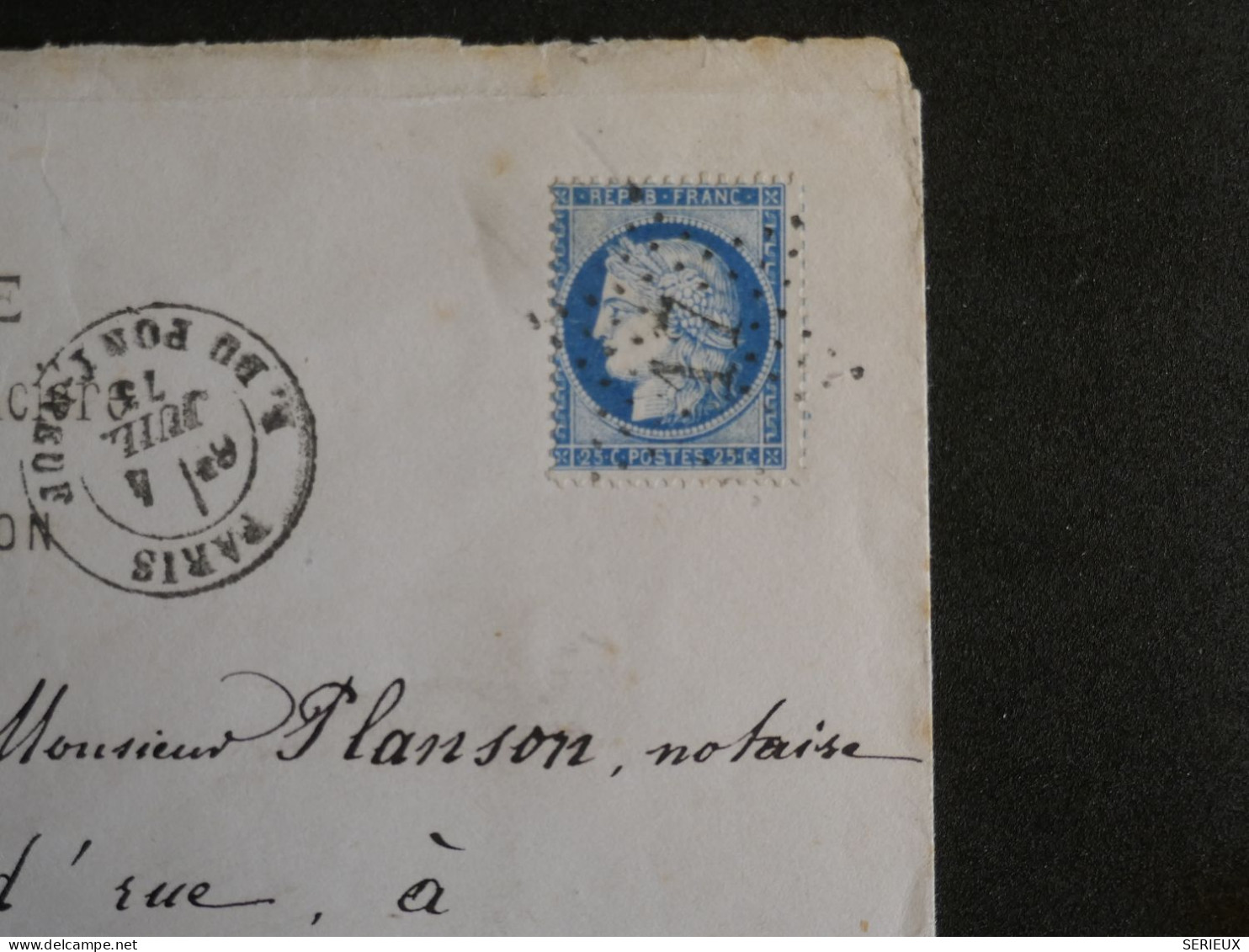 DP4  FRANCE  BELLE LETTRE  PRIVEE 1873  ETOILE DE PARIS N° 17 A DOL DE BRETAGNE  + CERES  N° 60 +AFF. INTERESSANT++ - 1849-1876: Période Classique