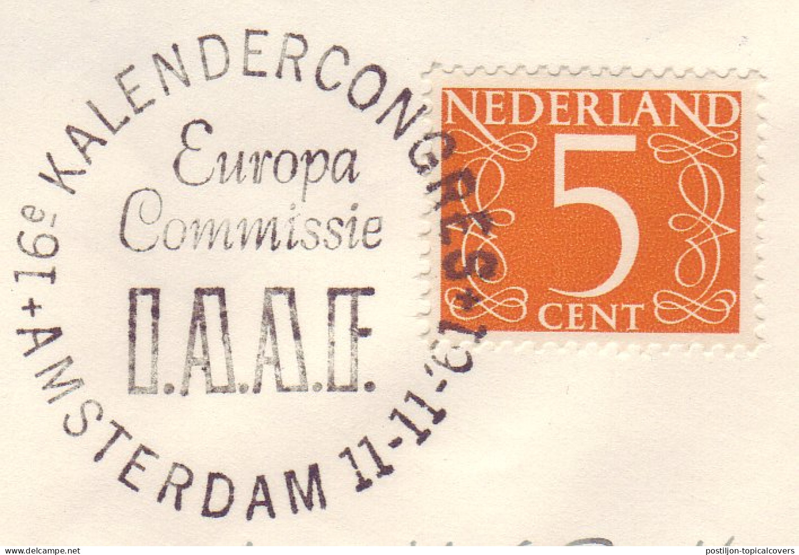 Cover / Postmark Netherlands 1961 European Comm. Of The International Amateur Athletic Federation  - Sonstige & Ohne Zuordnung