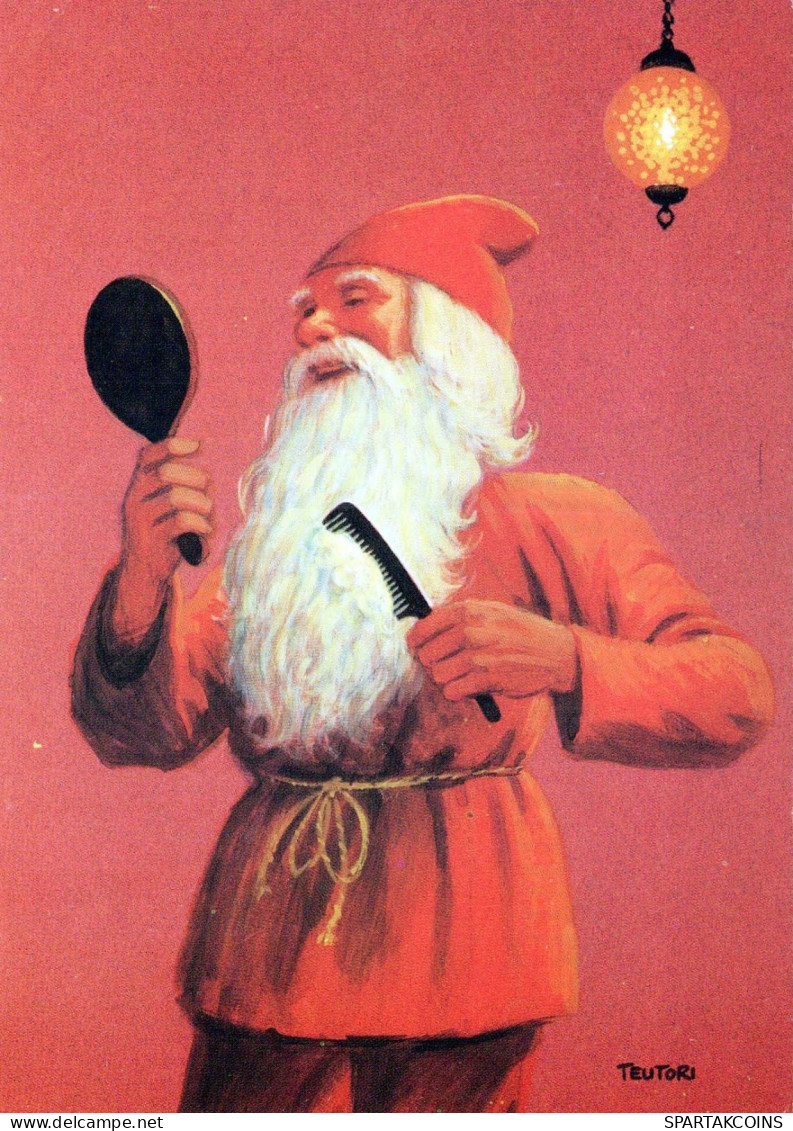 BABBO NATALE Buon Anno Natale Vintage Cartolina CPSM #PBL265.IT - Santa Claus