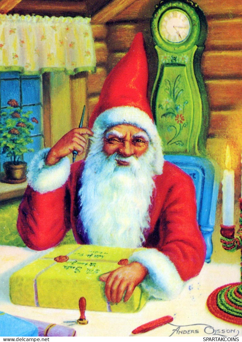 BABBO NATALE Buon Anno Natale Vintage Cartolina CPSM #PBL064.IT - Santa Claus