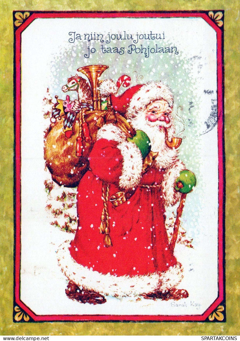 BABBO NATALE Buon Anno Natale Vintage Cartolina CPSM #PBL327.IT - Santa Claus