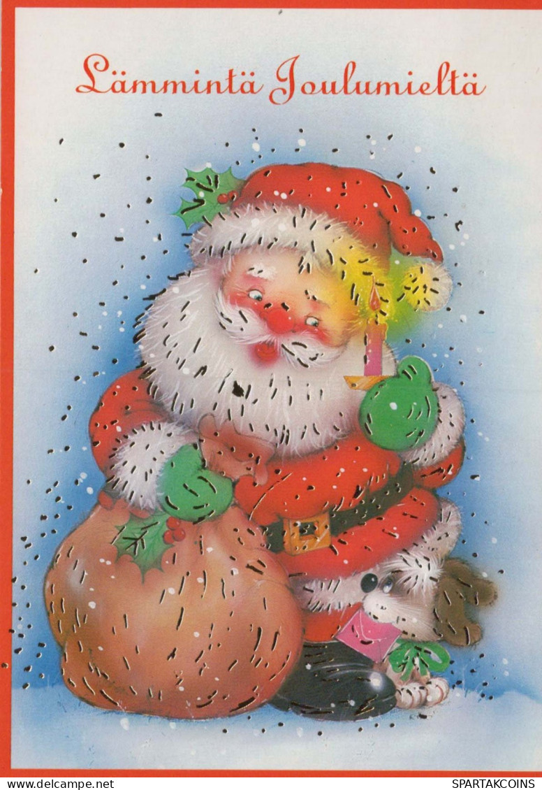 BABBO NATALE Buon Anno Natale Vintage Cartolina CPSM #PBL521.IT - Santa Claus