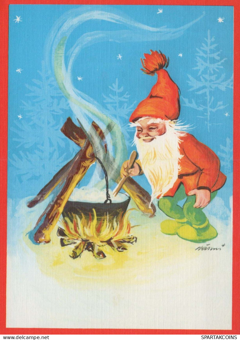 BABBO NATALE Buon Anno Natale Vintage Cartolina CPSM #PBL455.IT - Santa Claus