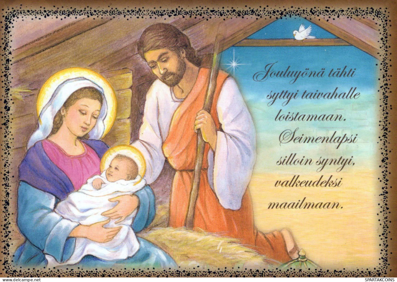 Vergine Maria Madonna Gesù Bambino Natale Religione Vintage Cartolina CPSM #PBB994.IT - Vierge Marie & Madones