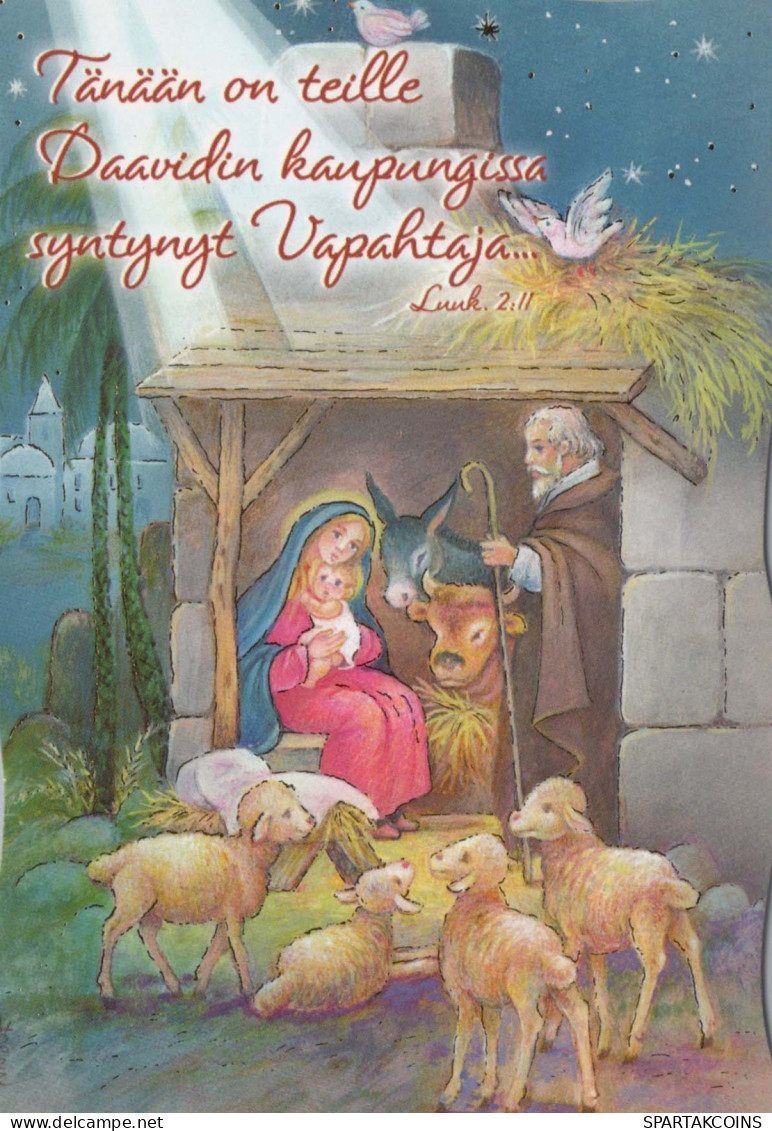 Vergine Maria Madonna Gesù Bambino Natale Religione Vintage Cartolina CPSM #PBB729.IT - Vierge Marie & Madones