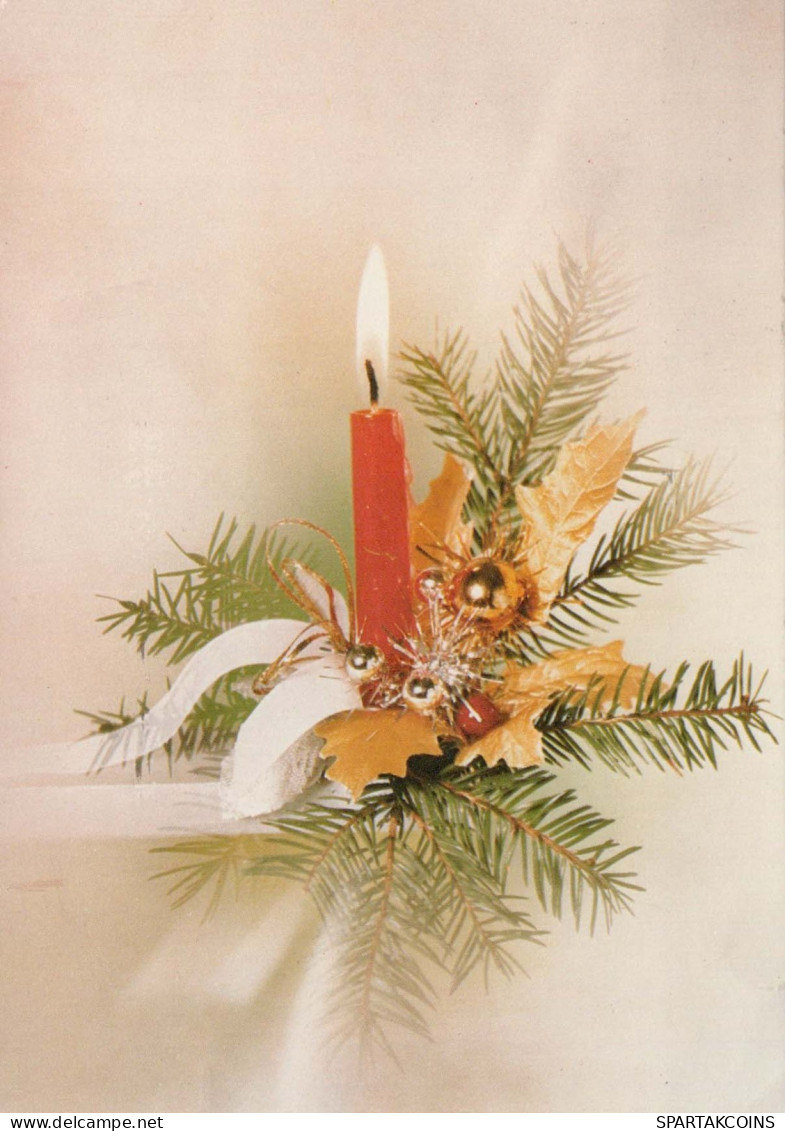 Buon Anno Natale CANDELA Vintage Cartolina CPSM #PBA755.IT - Nouvel An
