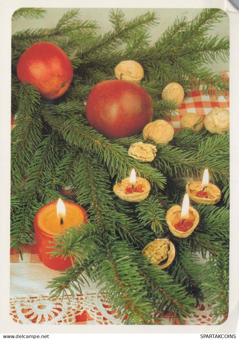 Buon Anno Natale CANDELA Vintage Cartolina CPSM #PBA816.IT - Nouvel An