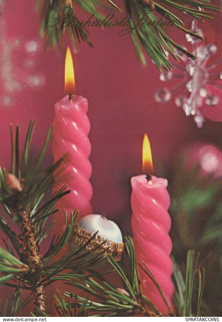 Buon Anno Natale CANDELA Vintage Cartolina CPSM #PAZ437.IT - Nouvel An
