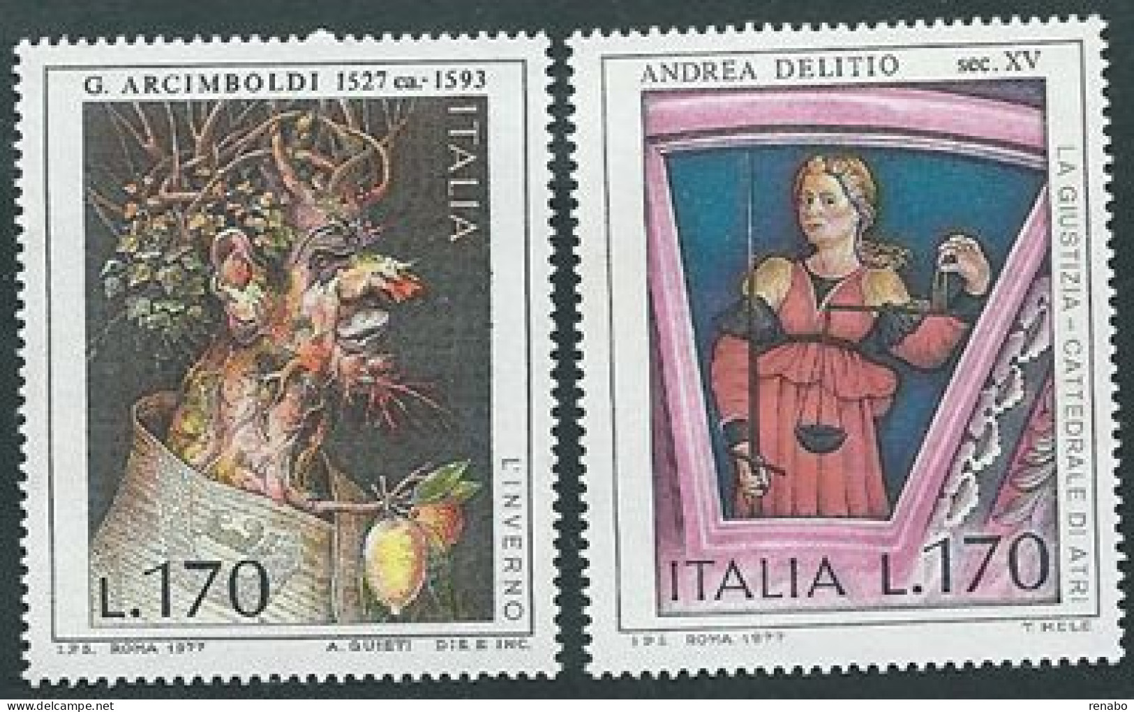 Italia, Italy, Italien 1977; Arcimboldi E Delitio, Pittori Del Rinascimento, Painters Of The Renaissance; Completa. - Sonstige & Ohne Zuordnung