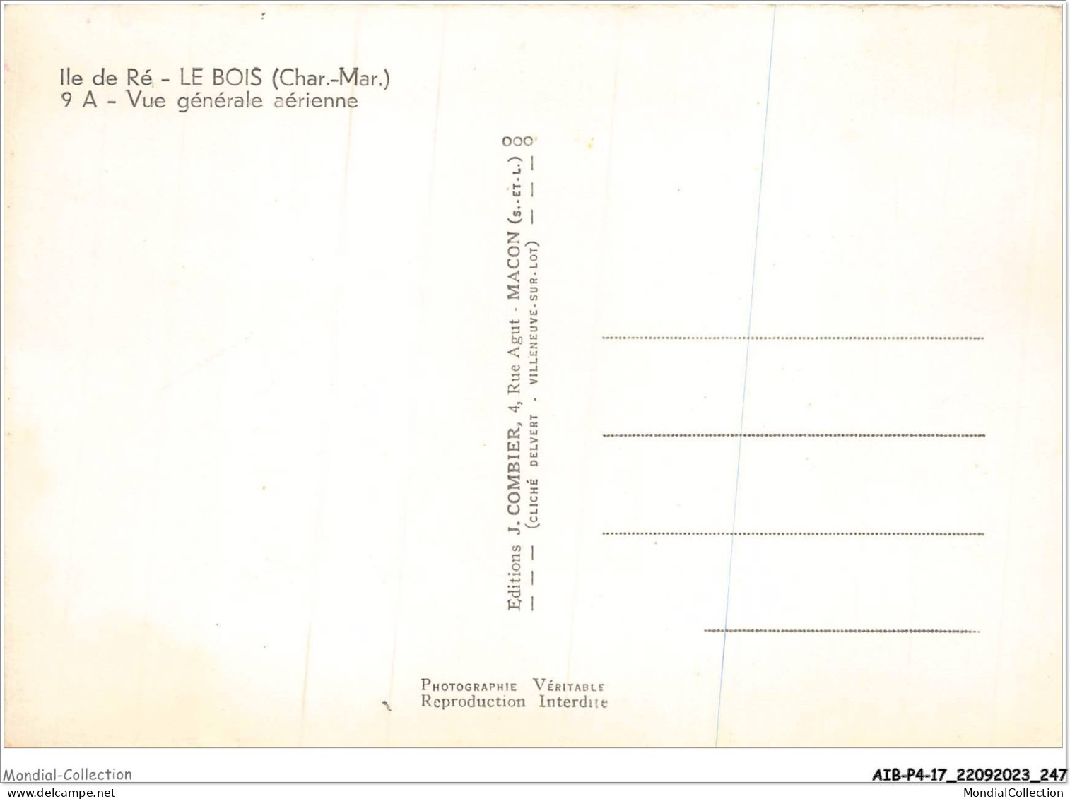 AIBP4-17-0492 - ILE DE RE - LE BOIS - Vue Générale Aérienne  - Ile De Ré