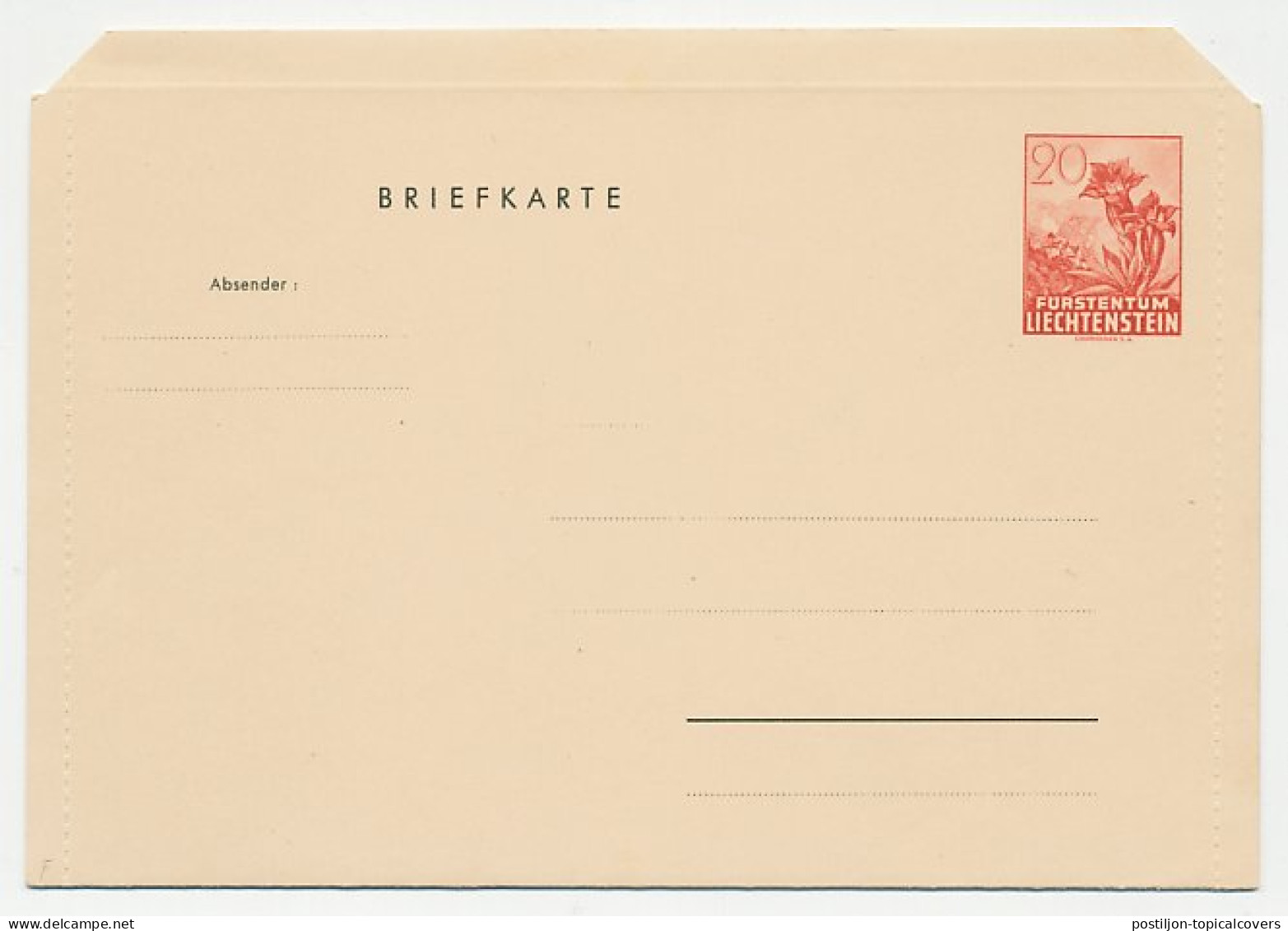 Postal Stationery Liechtenstein 1940 Vaduz - Rheintal - Arbres