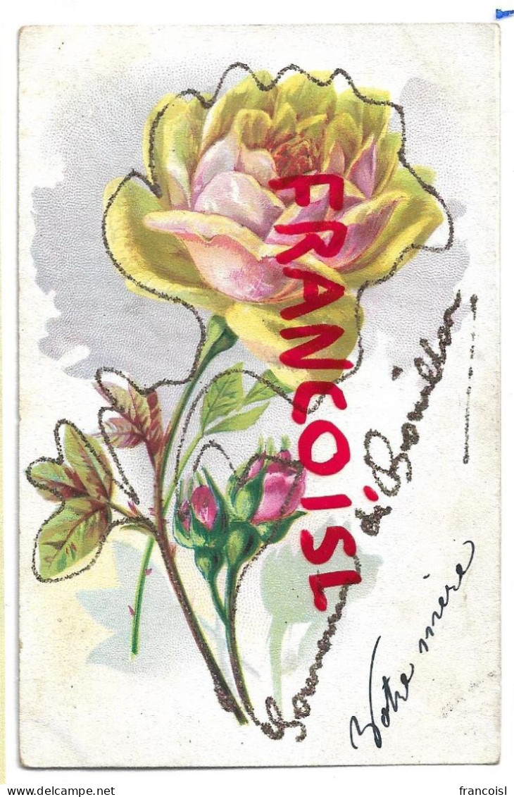 CPA. Souvenir De Bouillon (B-6830). Roses Et Paillettes Dorées - Gruss Aus.../ Grüsse Aus...