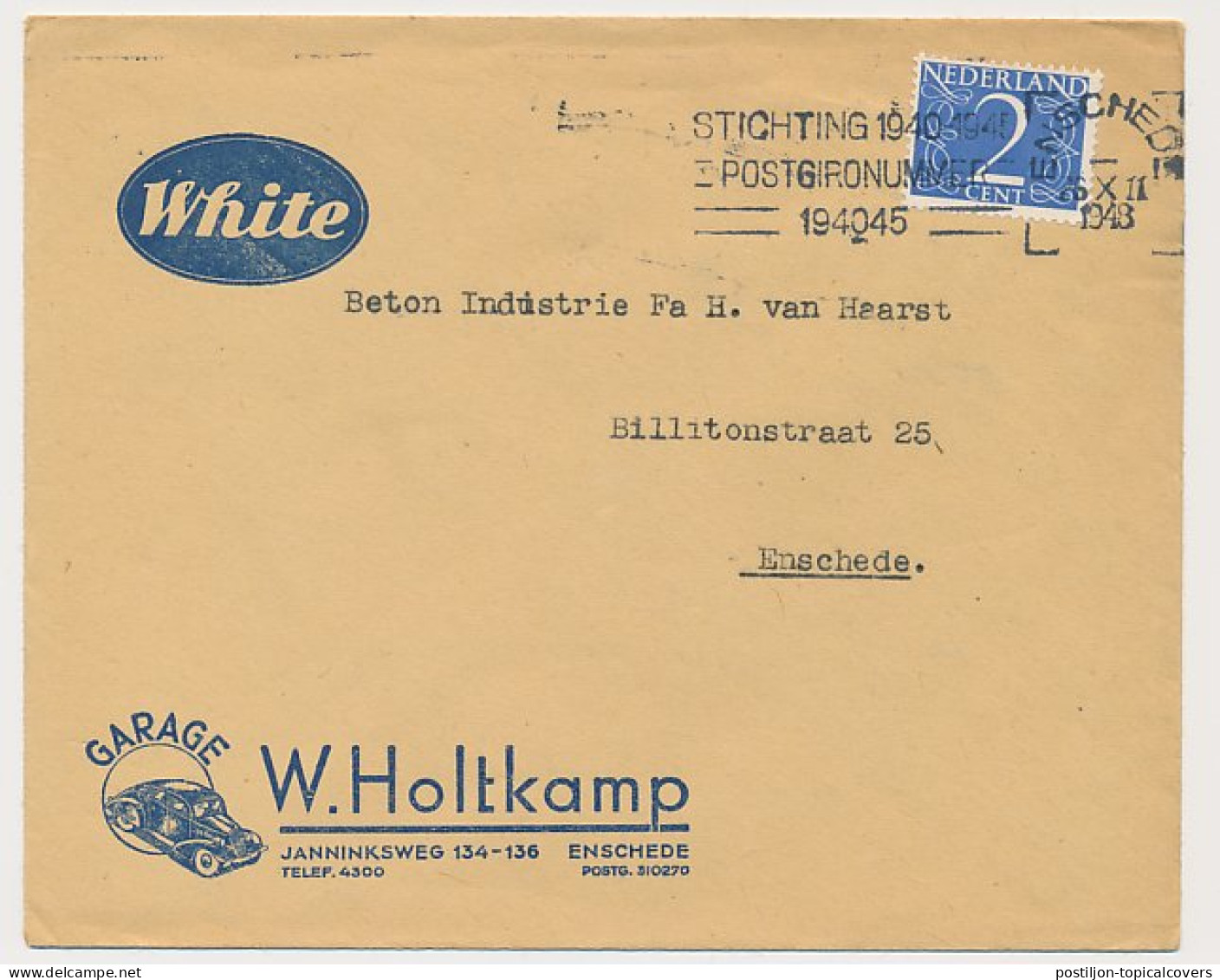 Firma Envelop Enschede 1948 - Garage - Automobiel - Non Classés